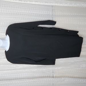 Vintage 80's Bill Blass Oversize Broad Shoulder Black Dress Sz4